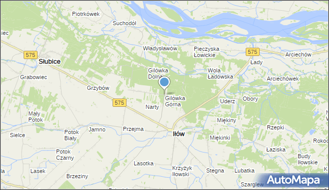 mapa Gilówka Górna, Gilówka Górna na mapie Targeo